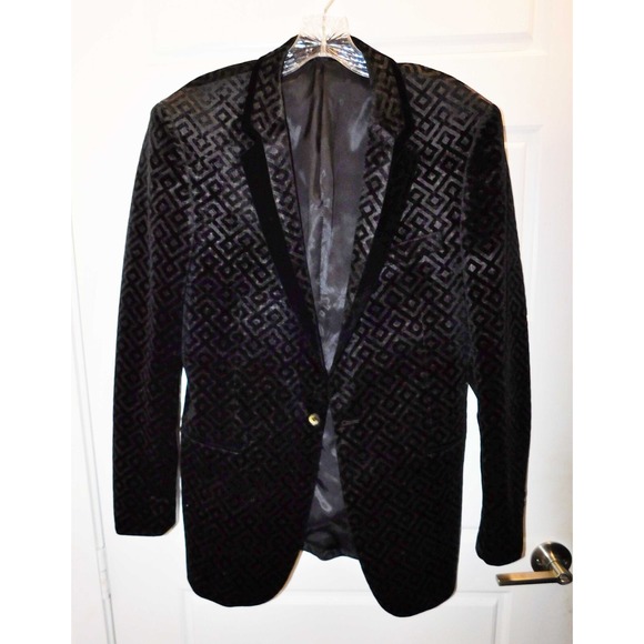 Vintage 80's Lyon Dynasty Black on Black Blazer ‎ 38 R - Picture 1 of 5